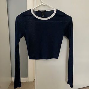Cropped navy blue long sleeve